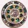 Crystal Rhinestone Button with Color Accents